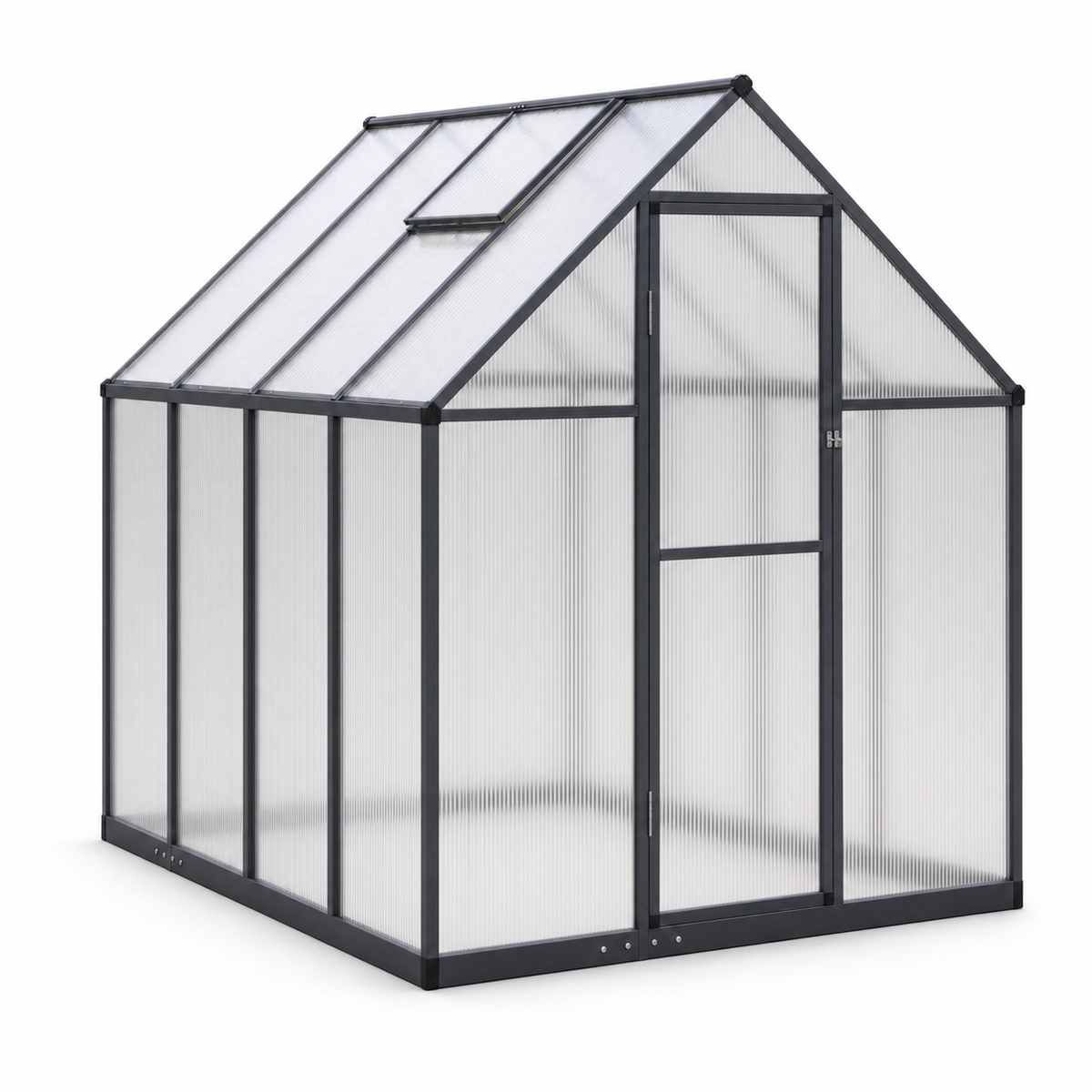 Serre de jardin anthracite 3,79 m² en polycarbonate | Atelier Solarya