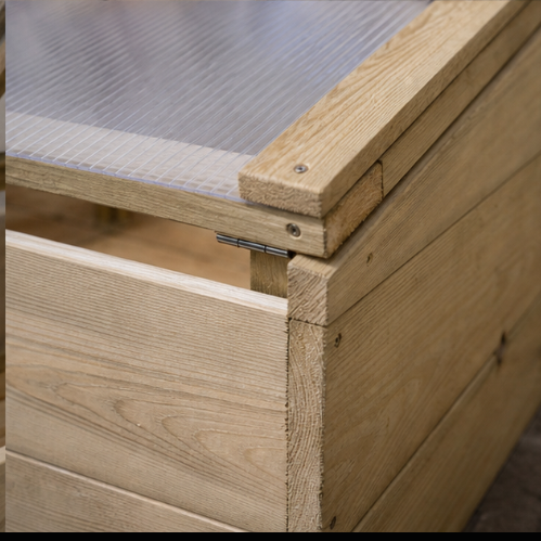 Mini-serre de jardin 100 x 50 x 35 cm en pin | Atelier Solarya