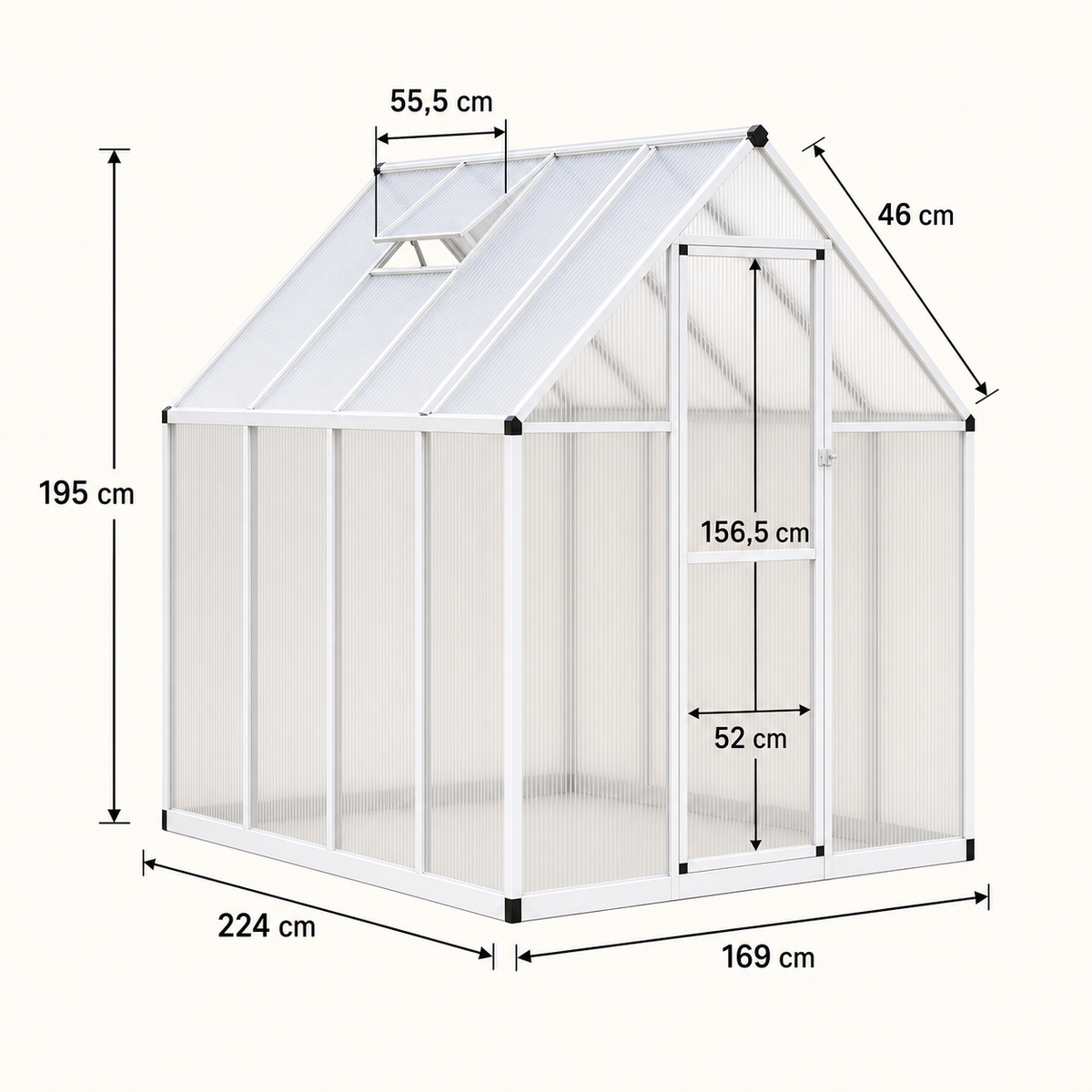 Serre de jardin 3,79 m² en polycarbonate | Atelier Solarya