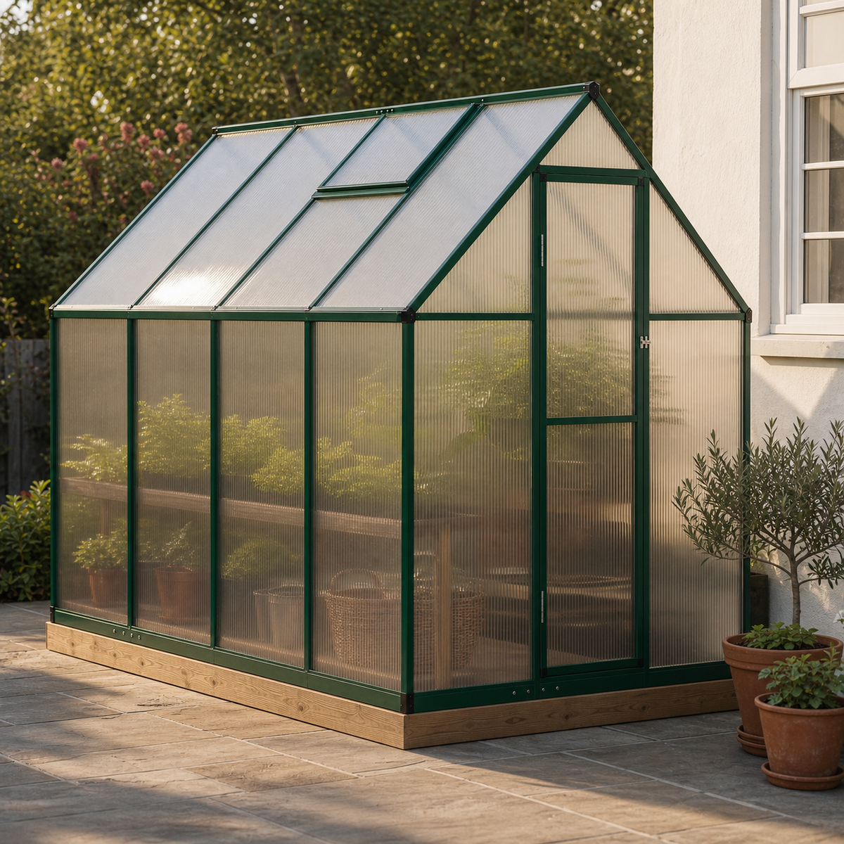 Serre de jardin verte 3,79 m² en  polycarbonate | Atelier Solarya