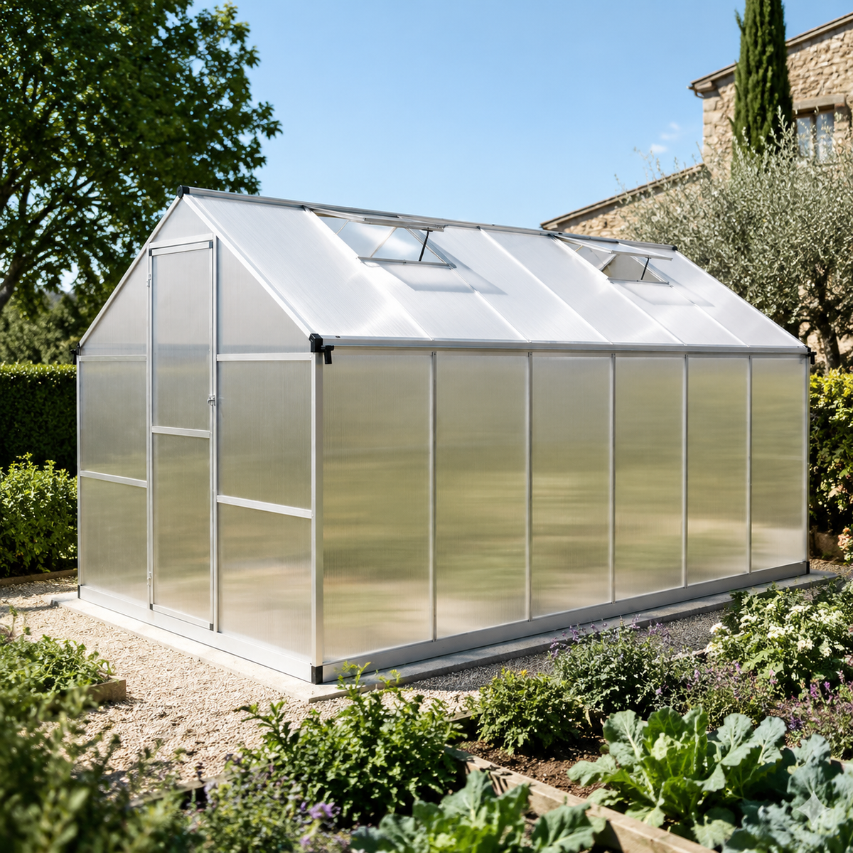 Serre de jardin renforcée 9,03 m² en aluminium | Atelier Solarya
