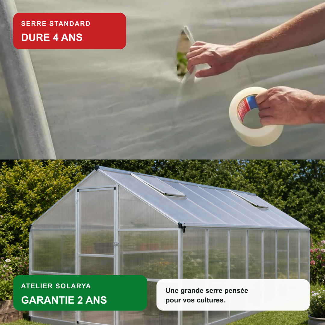 Serre de jardin 12,03 m² en polycarbonate | Atelier Solarya
