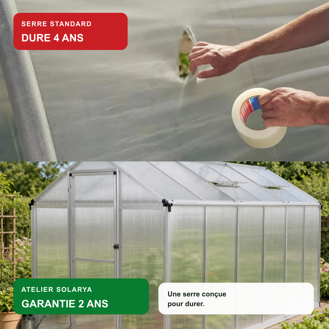 Serre de jardin 6,88 m² en aluminium | Atelier Solarya