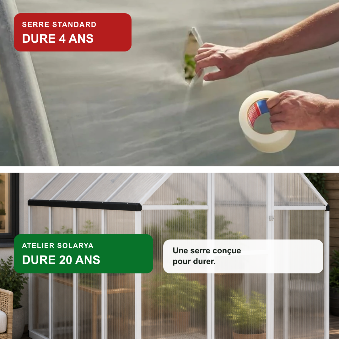 Serre de jardin 3,79 m² en polycarbonate | Atelier Solarya