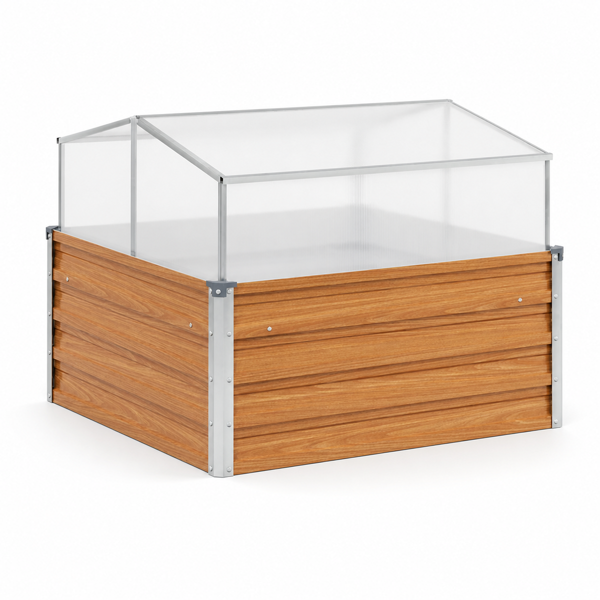 Mini-serre 100 x 100 x 77 cm en effet bois marron | Atelier Solarya