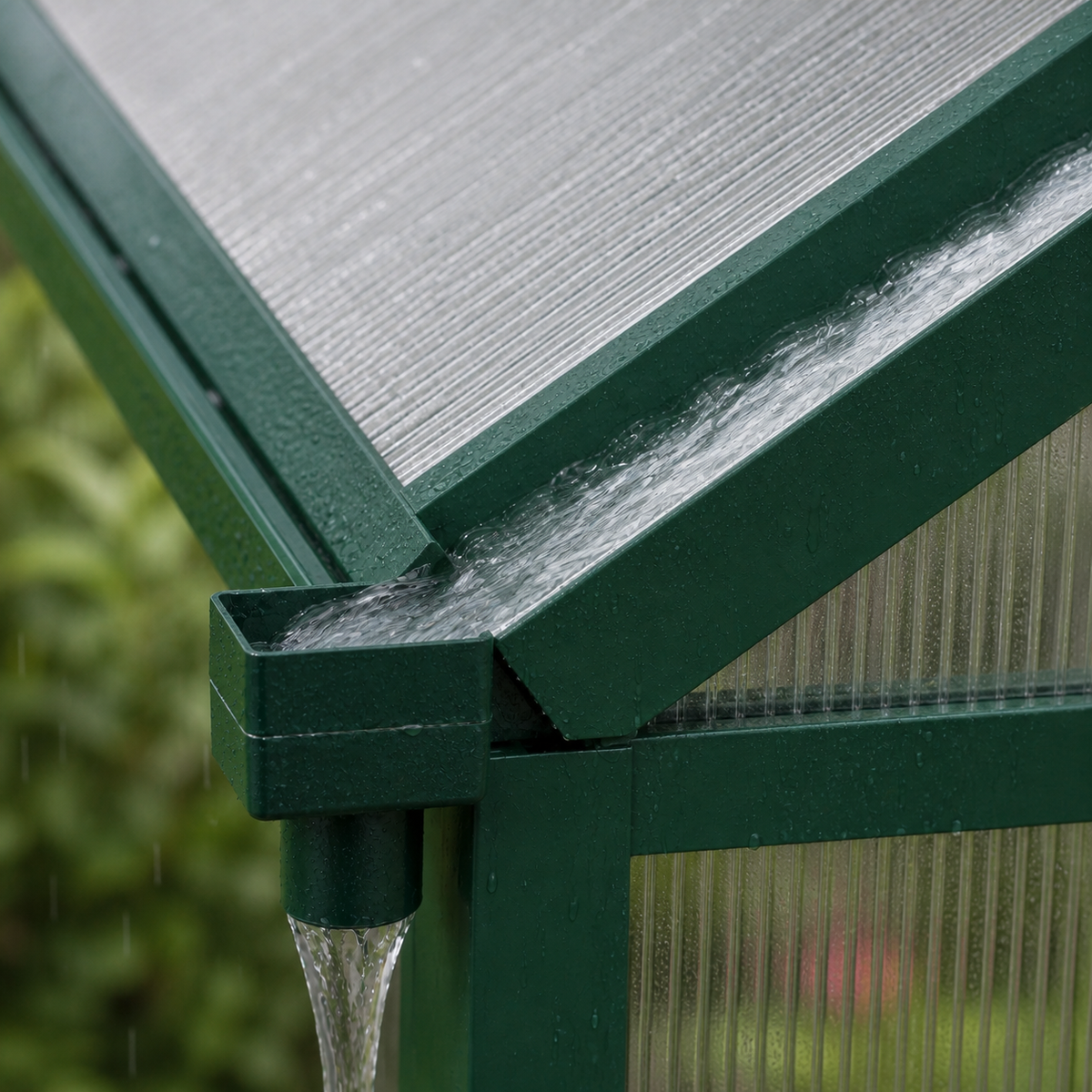 Serre de jardin verte 7,52 m² en polycarbonate | Atelier Solarya