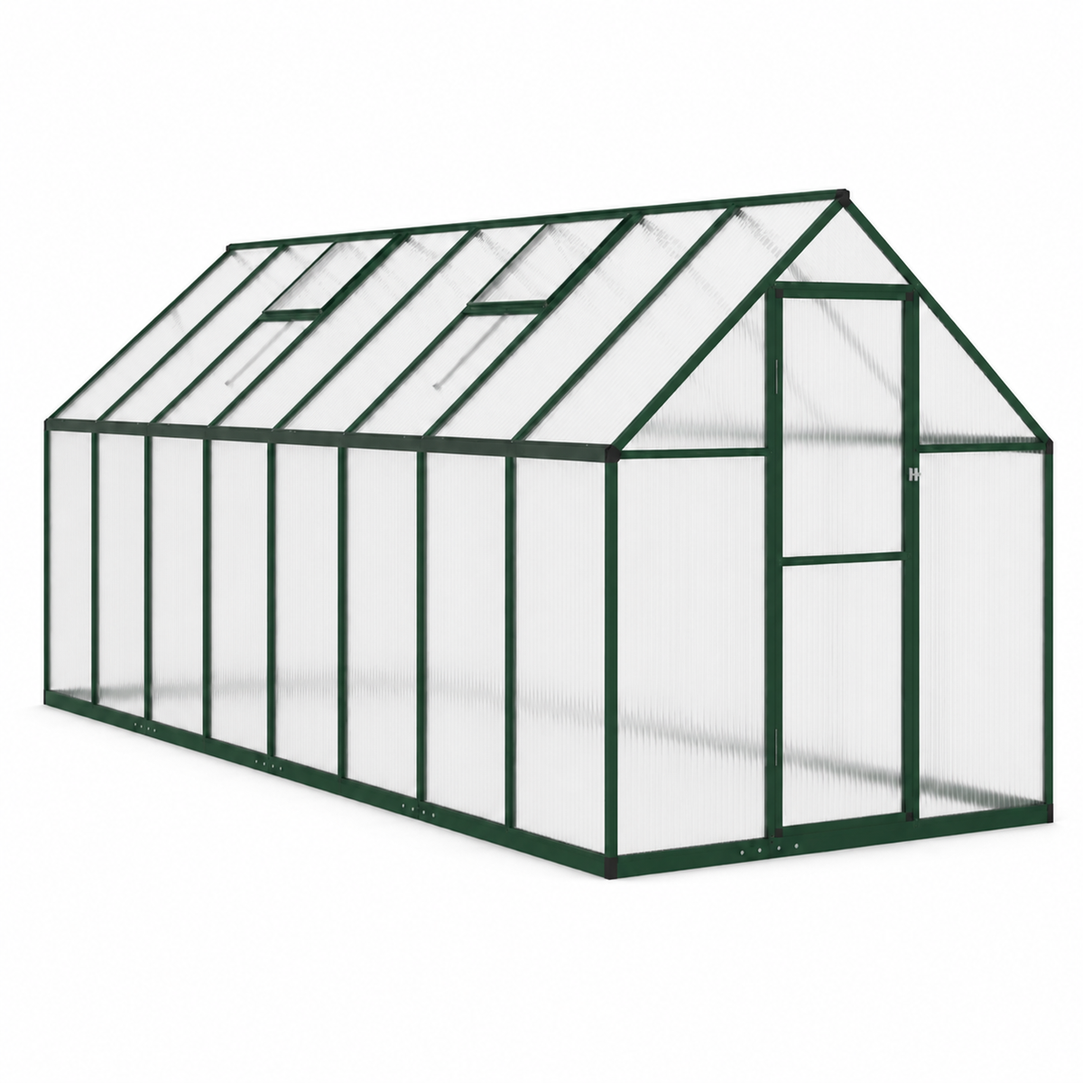 Serre de jardin verte 7,52 m² en polycarbonate | Atelier Solarya