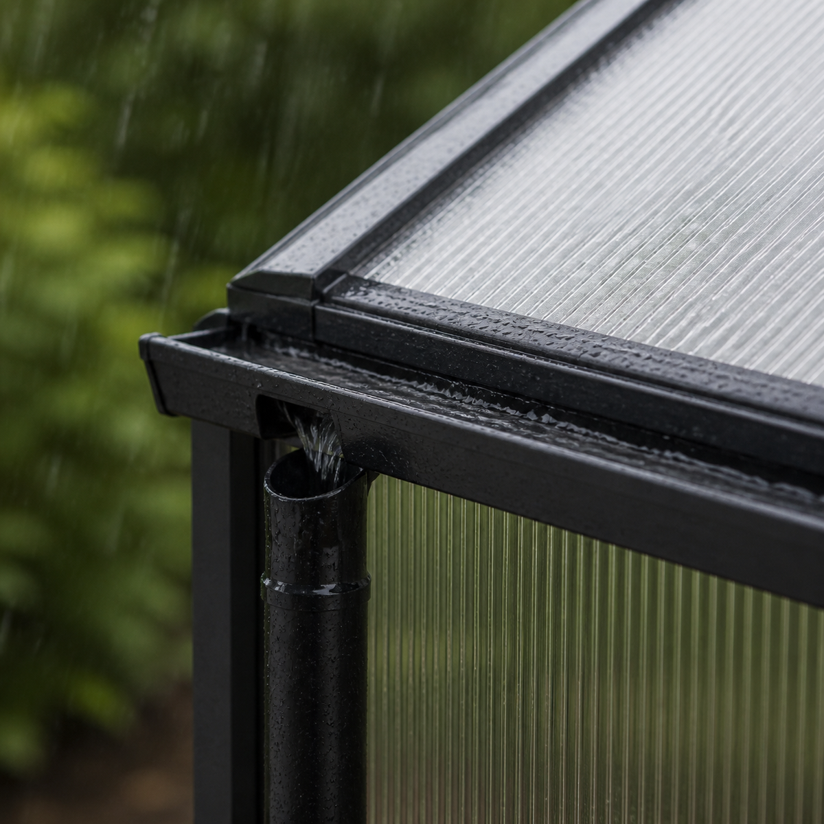 Serre de jardin anthracite 3,79 m² en polycarbonate | Atelier Solarya