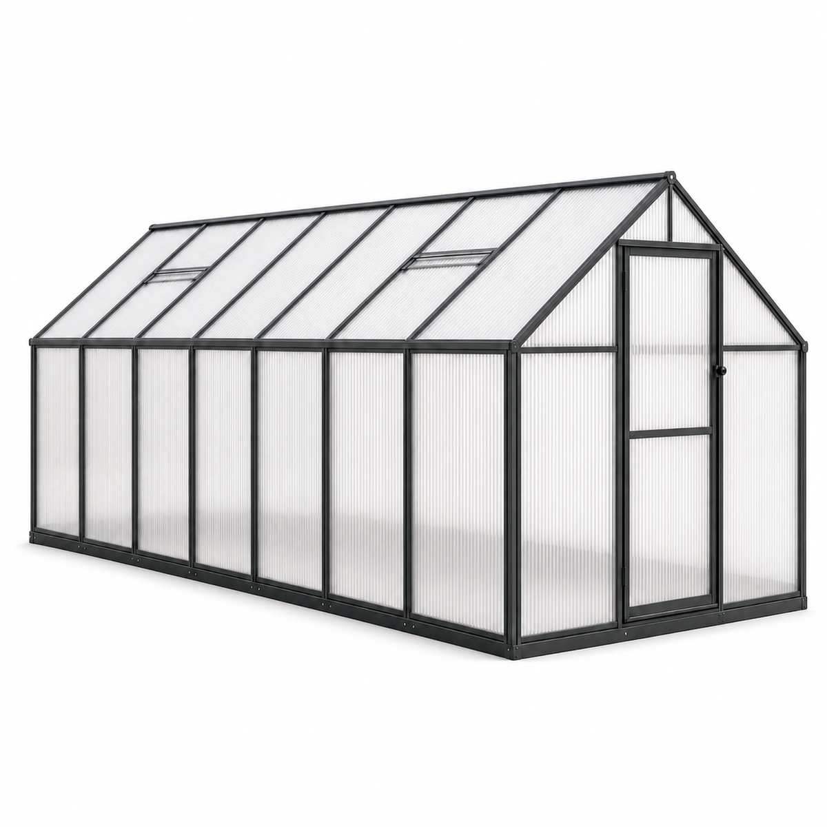 Serre de jardin anthracite 7,52 m² anthracite en polycarbonate | Atelier Solarya