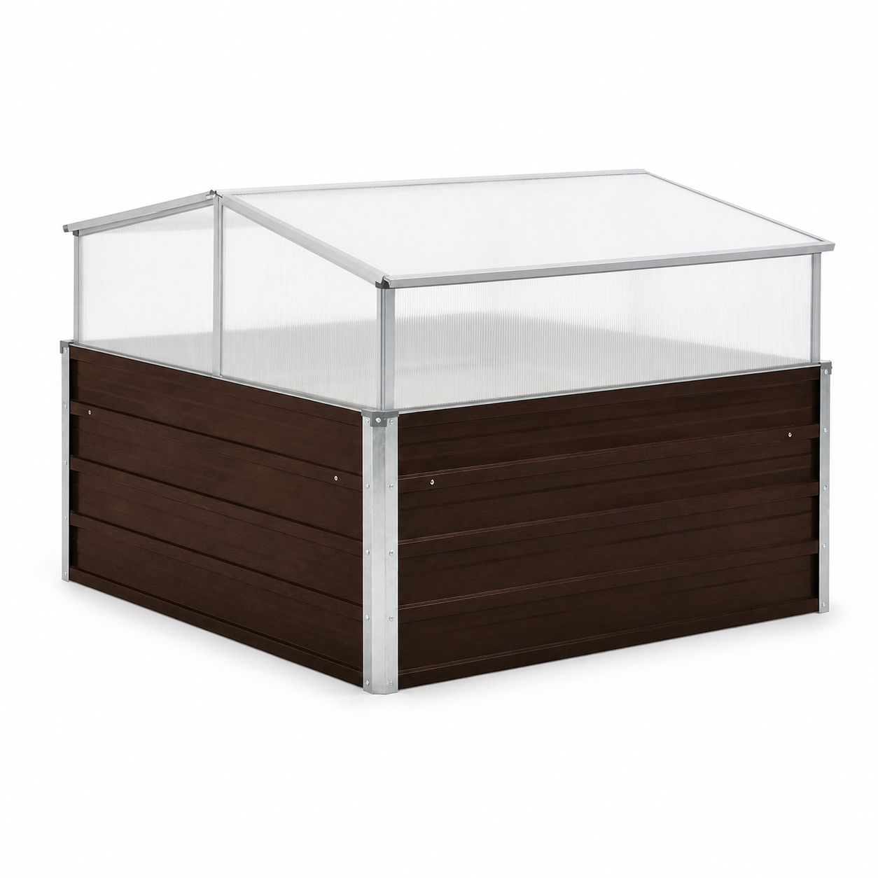 Mini-serre de jardin 100 x 100 x 85 cm marron en acier | Atelier Solarya