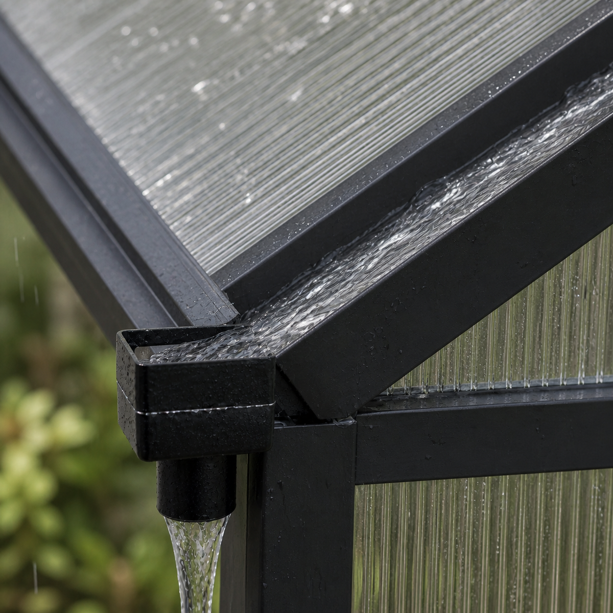 Serre de jardin anthracite 7,52 m² anthracite en polycarbonate | Atelier Solarya