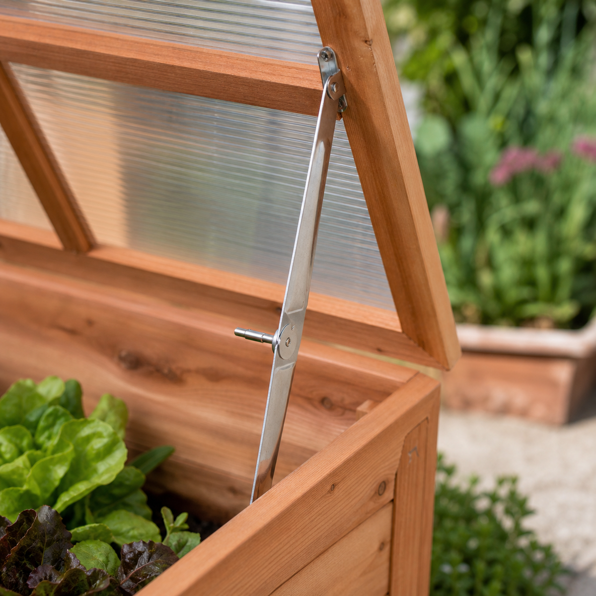 Mini-serre de jardin 180 x 57 x 62 cm polycarbonate en bois | Atelier Solarya