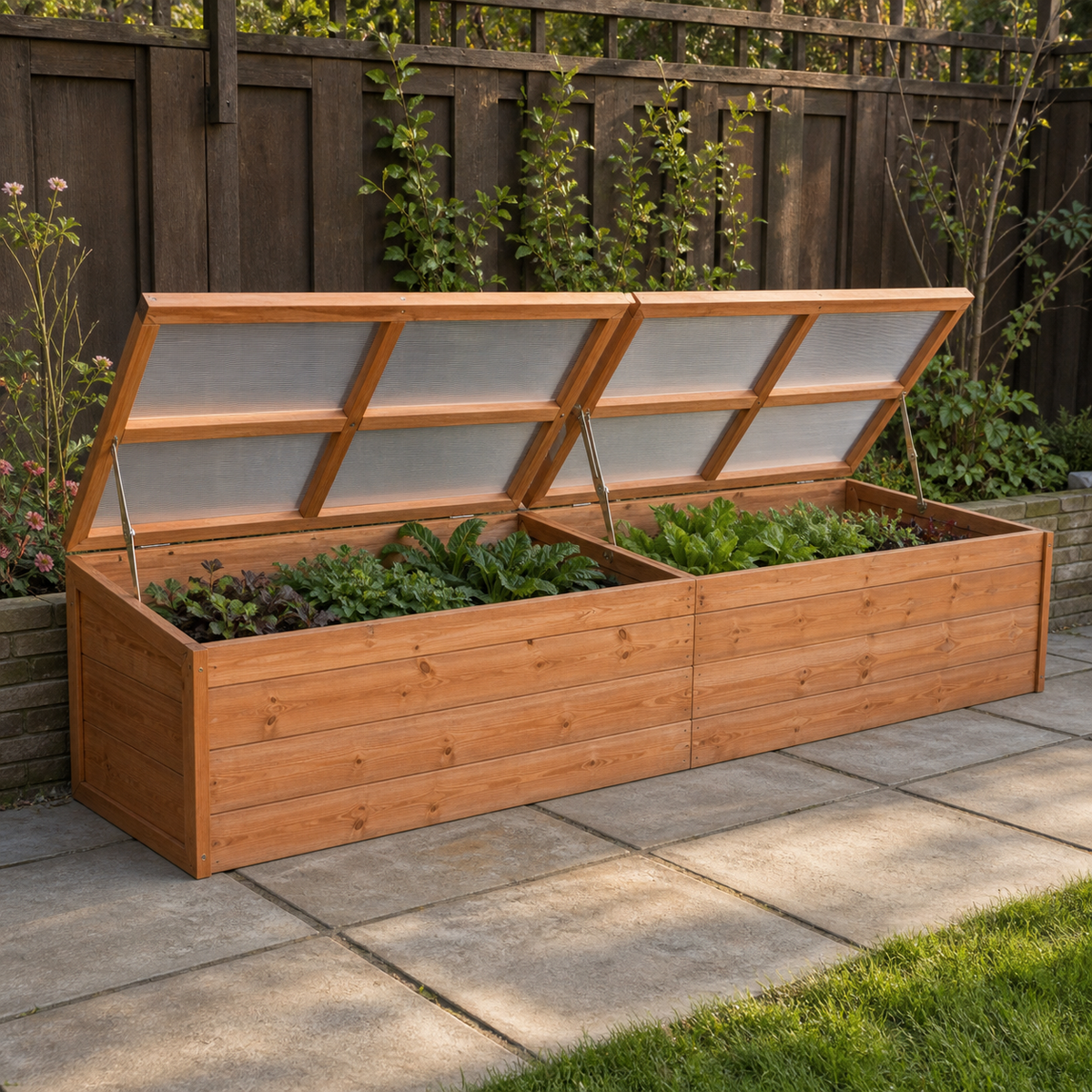 Mini-serre de jardin 180 x 57 x 62 cm polycarbonate en bois | Atelier Solarya