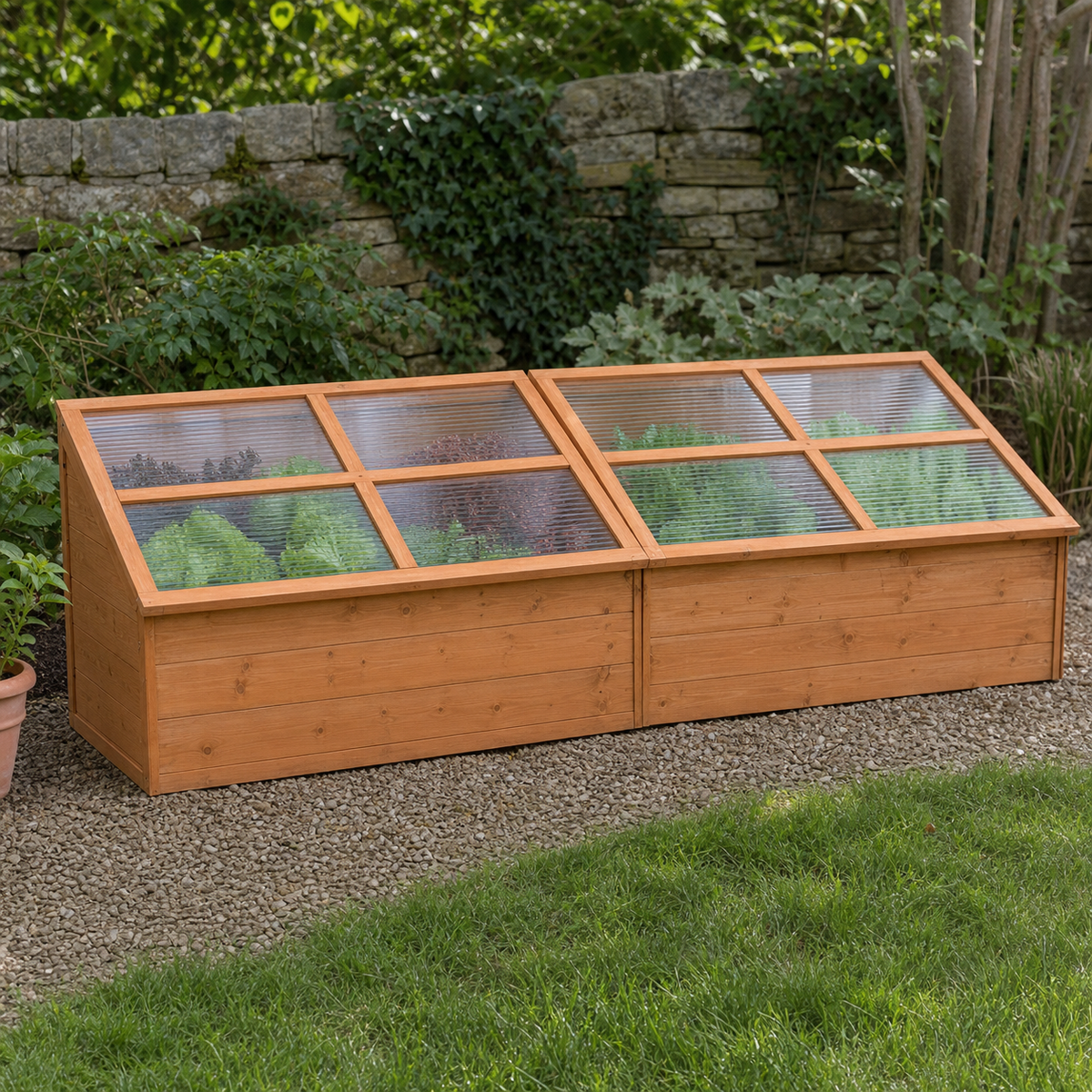 Mini-serre de jardin 180 x 57 x 62 cm polycarbonate en bois | Atelier Solarya