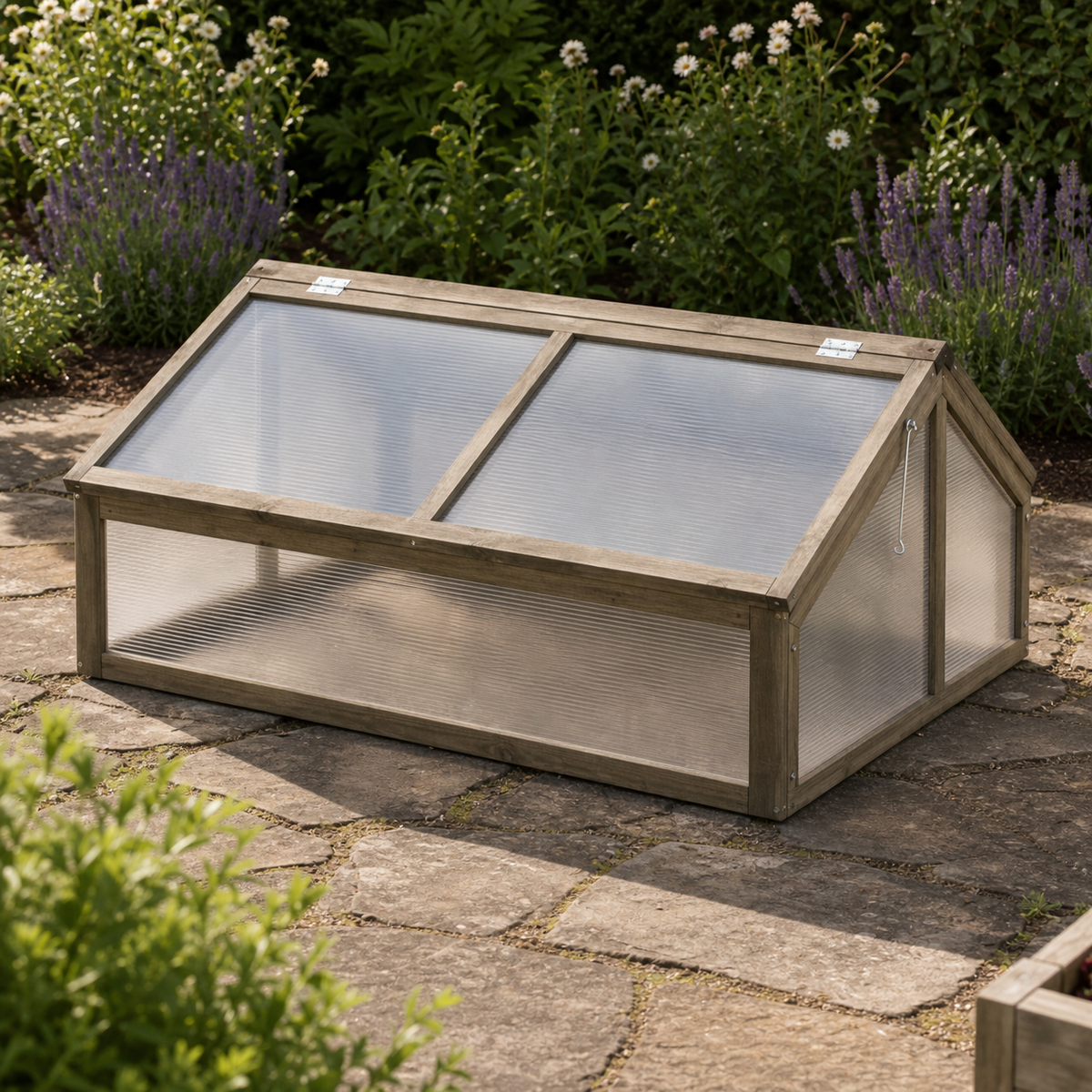 Mini-serre de jardin 114 x 80 x 50 cm en bois de sapin | Atelier Solarya
