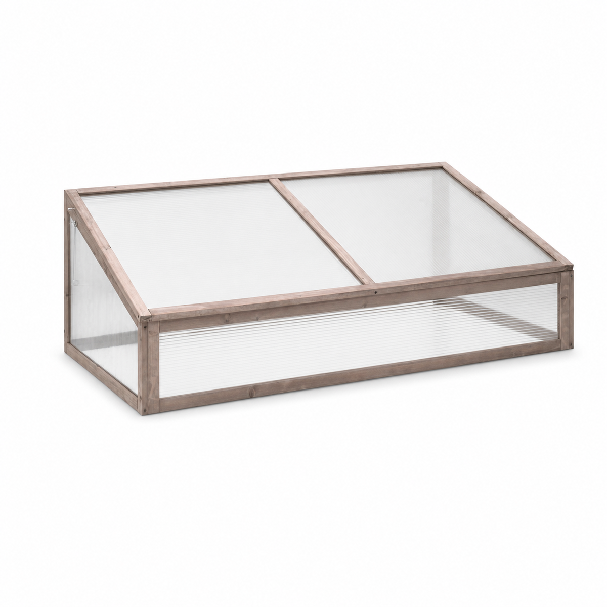 Mini-serre de jardin grise 110 x 56 x 39 cm polycarbonate en bois | Atelier Solarya