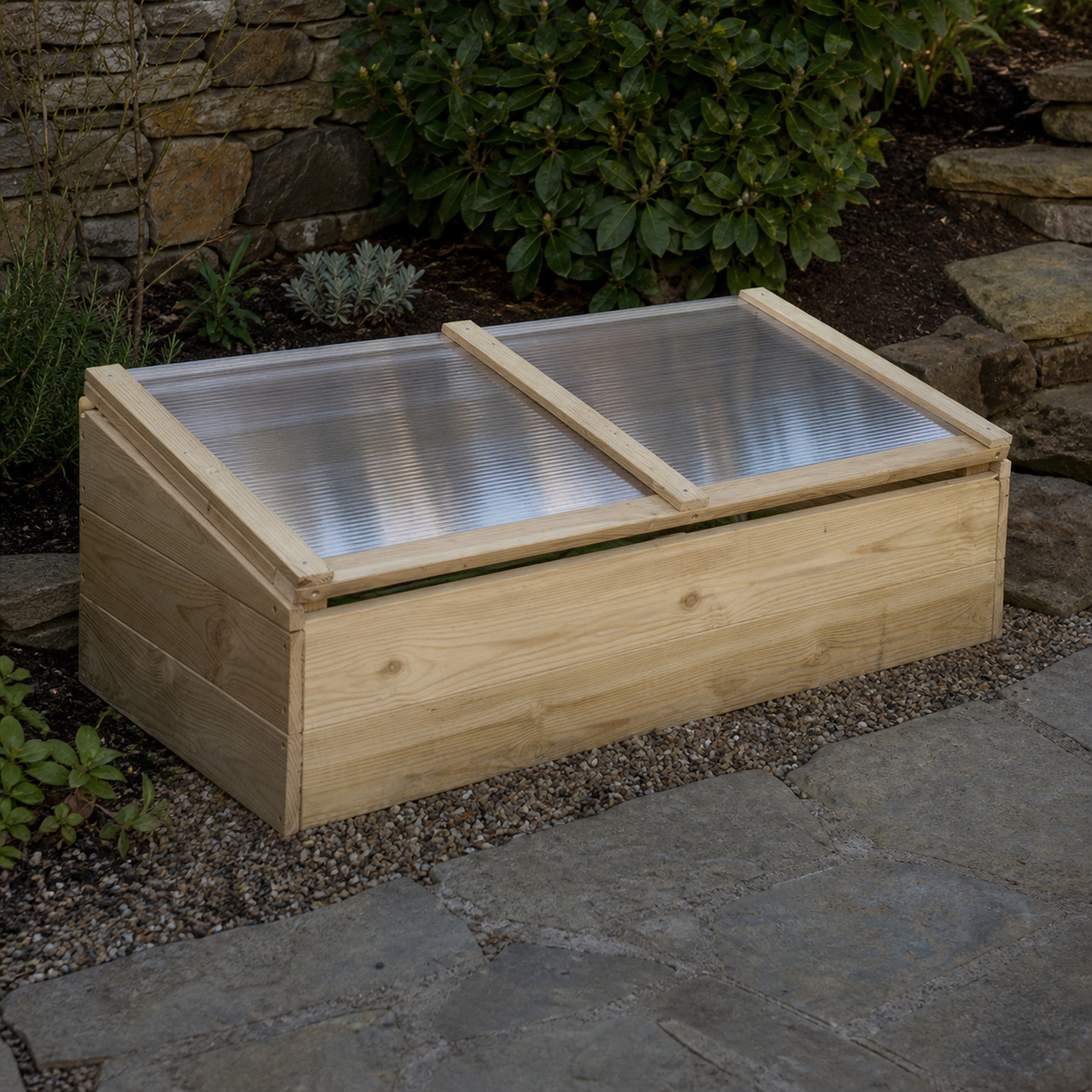 Mini-serre de jardin 100 x 50 x 35 cm en pin | Atelier Solarya