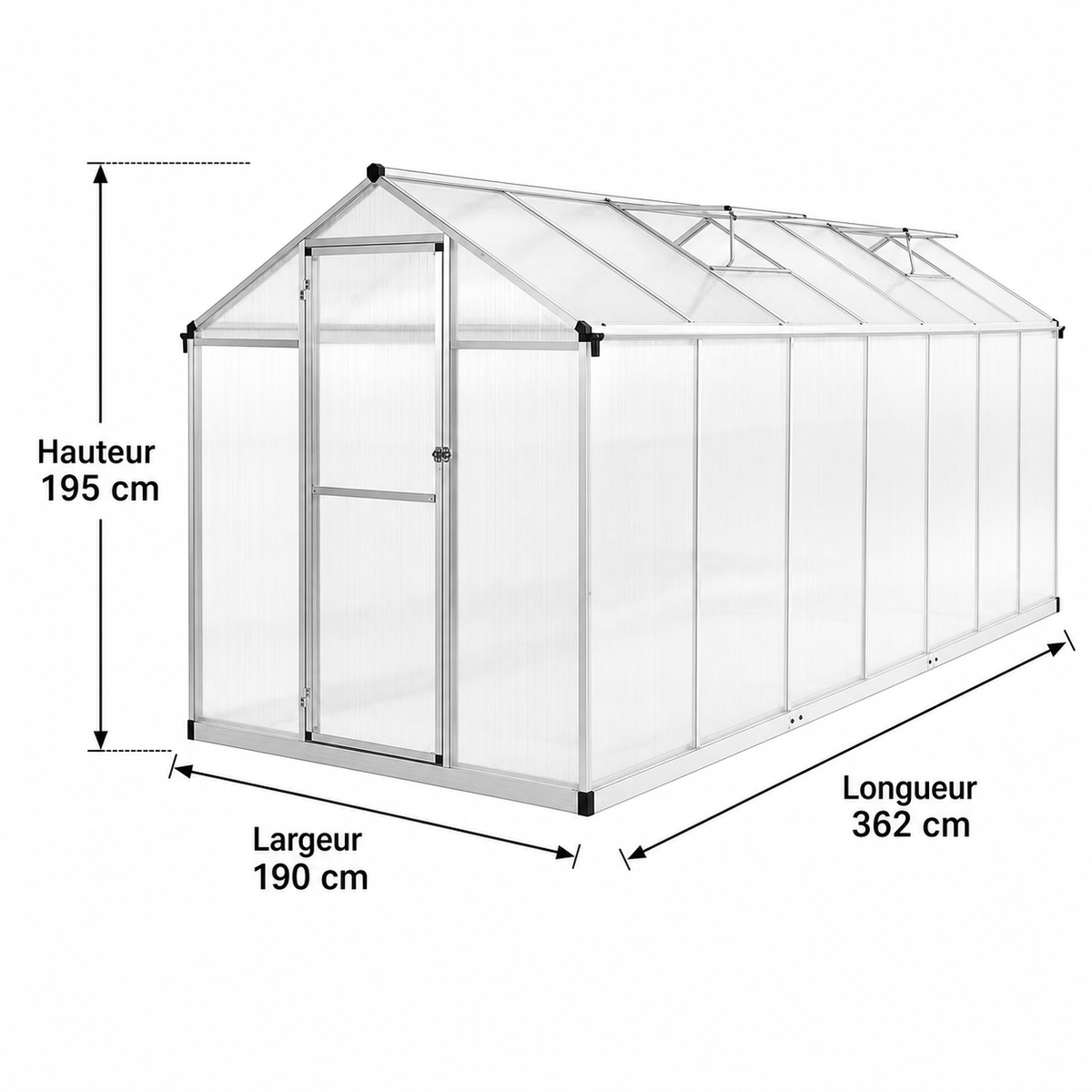 Serre de jardin 6,88 m² en aluminium | Atelier Solarya