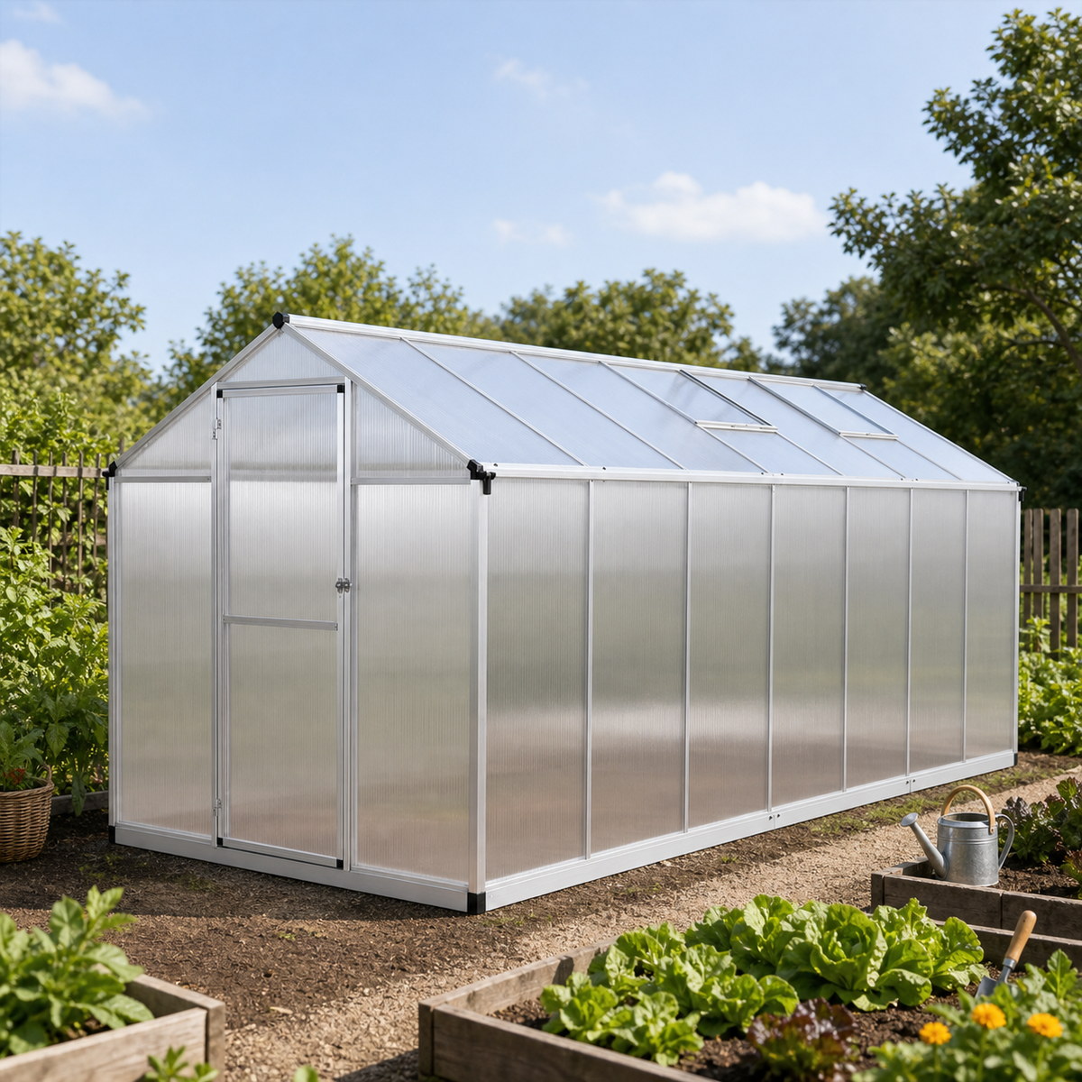 Serre de jardin 8 m² en aluminium avec aérations | Atelier Solarya