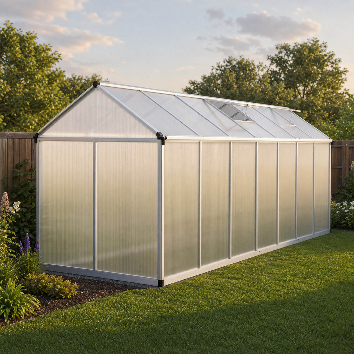 Serre de jardin 8 m² en aluminium avec aérations | Atelier Solarya