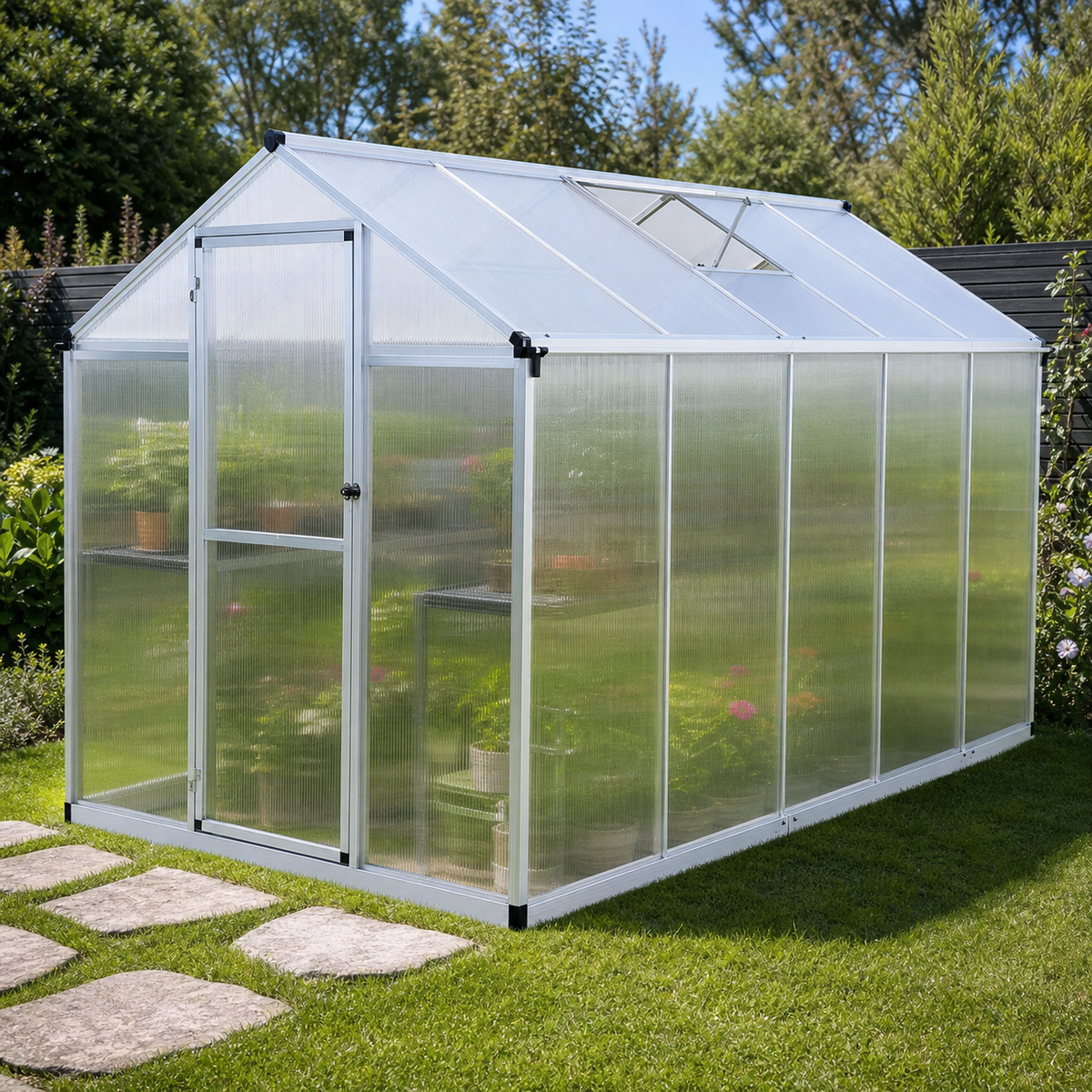 Serre de jardin 5,74 m² en aluminium et polycarbonate | Atelier Solarya
