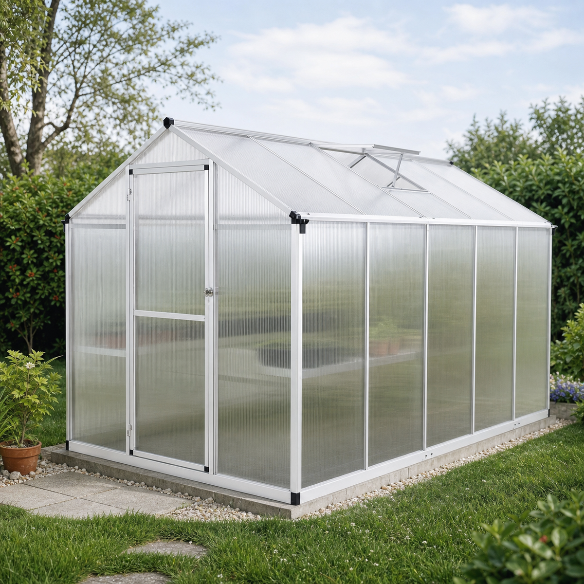 Serre de jardin 5,74 m² en aluminium et polycarbonate | Atelier Solarya