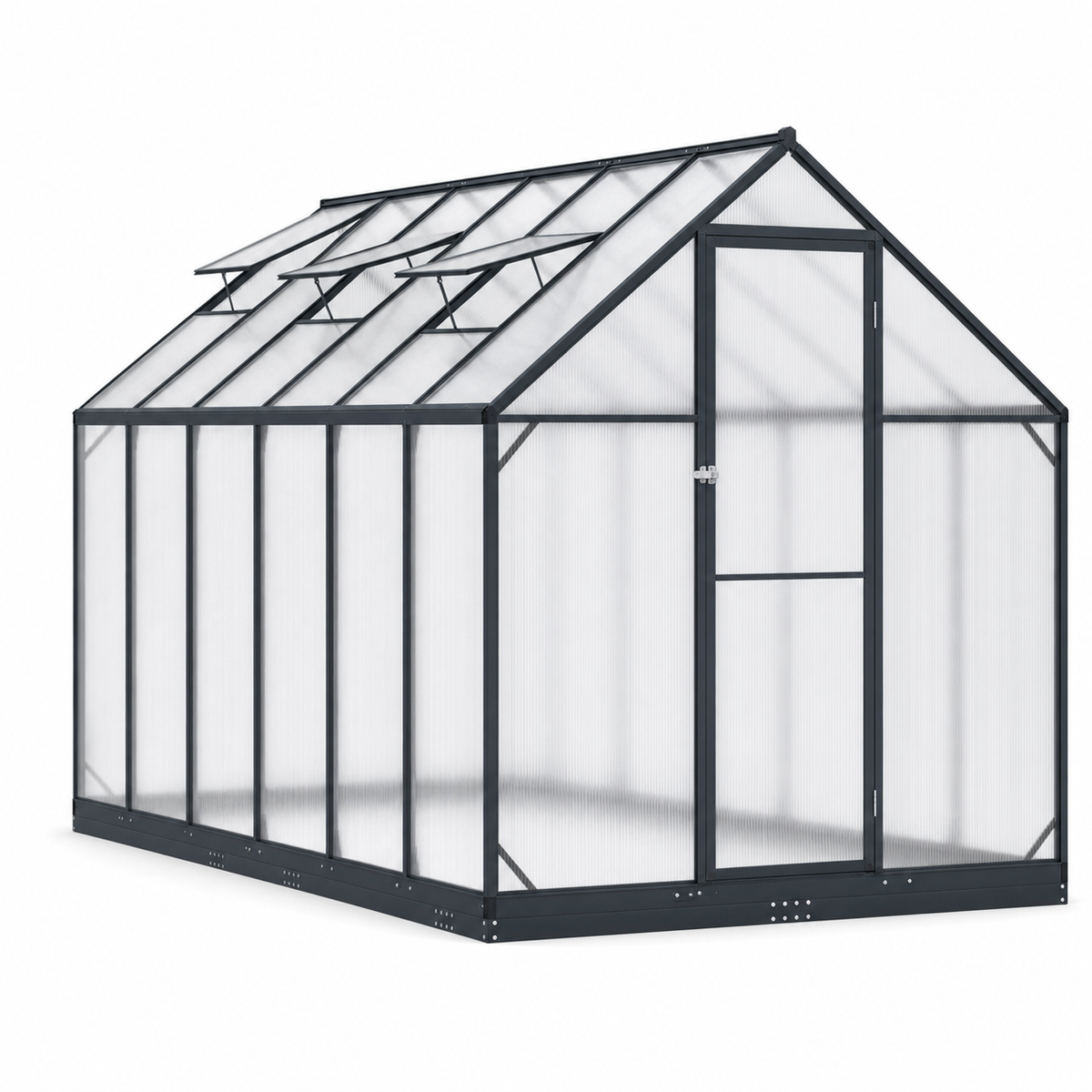 Serre de jardin anthracite 7,77 m² en aluminium | Atelier Solarya