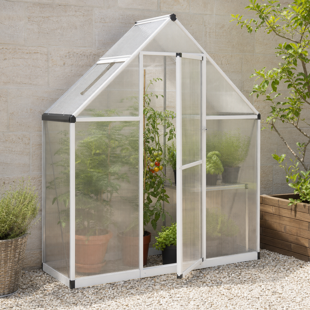 Serre de jardin 169 x 58 x 195 cm en polycarbonate | Atelier Solarya