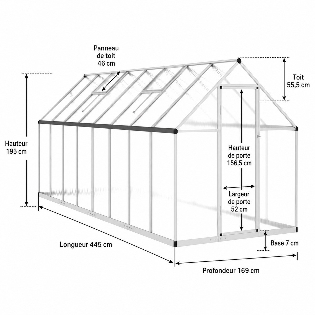 Serre de jardin 7,52 m² en polycarbonate | Atelier Solarya