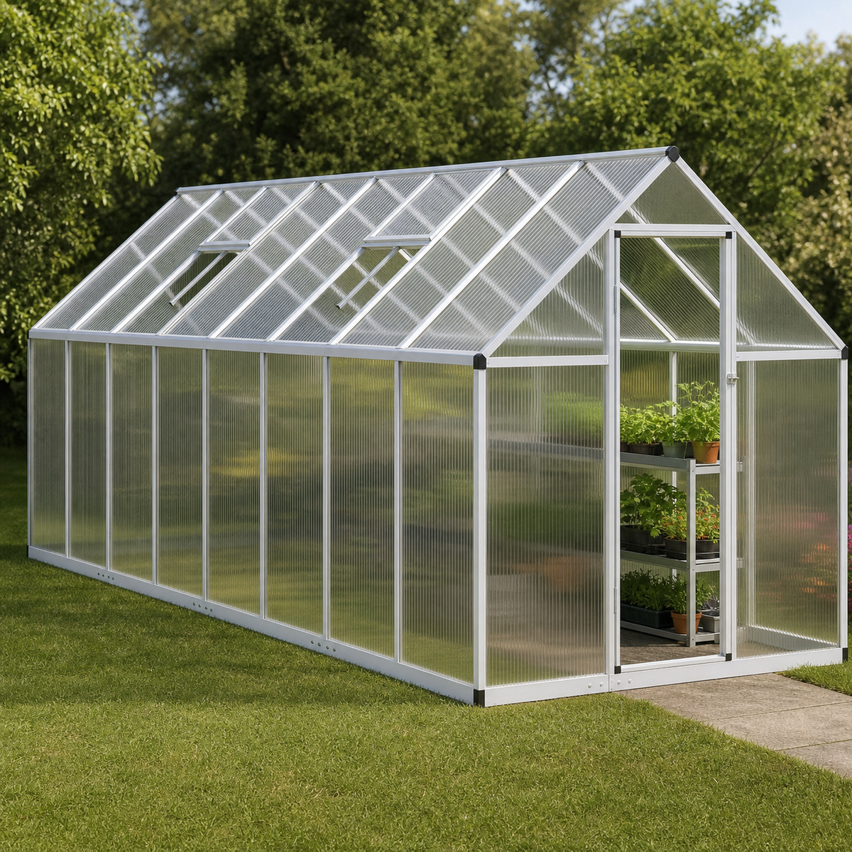 Serre de jardin 7,52 m² en polycarbonate | Atelier Solarya