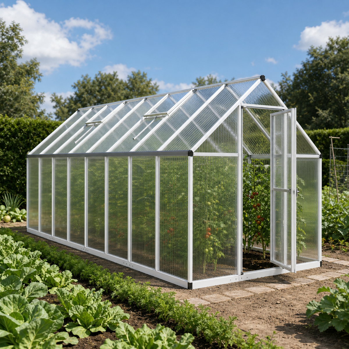 Serre de jardin 7,52 m² en polycarbonate | Atelier Solarya