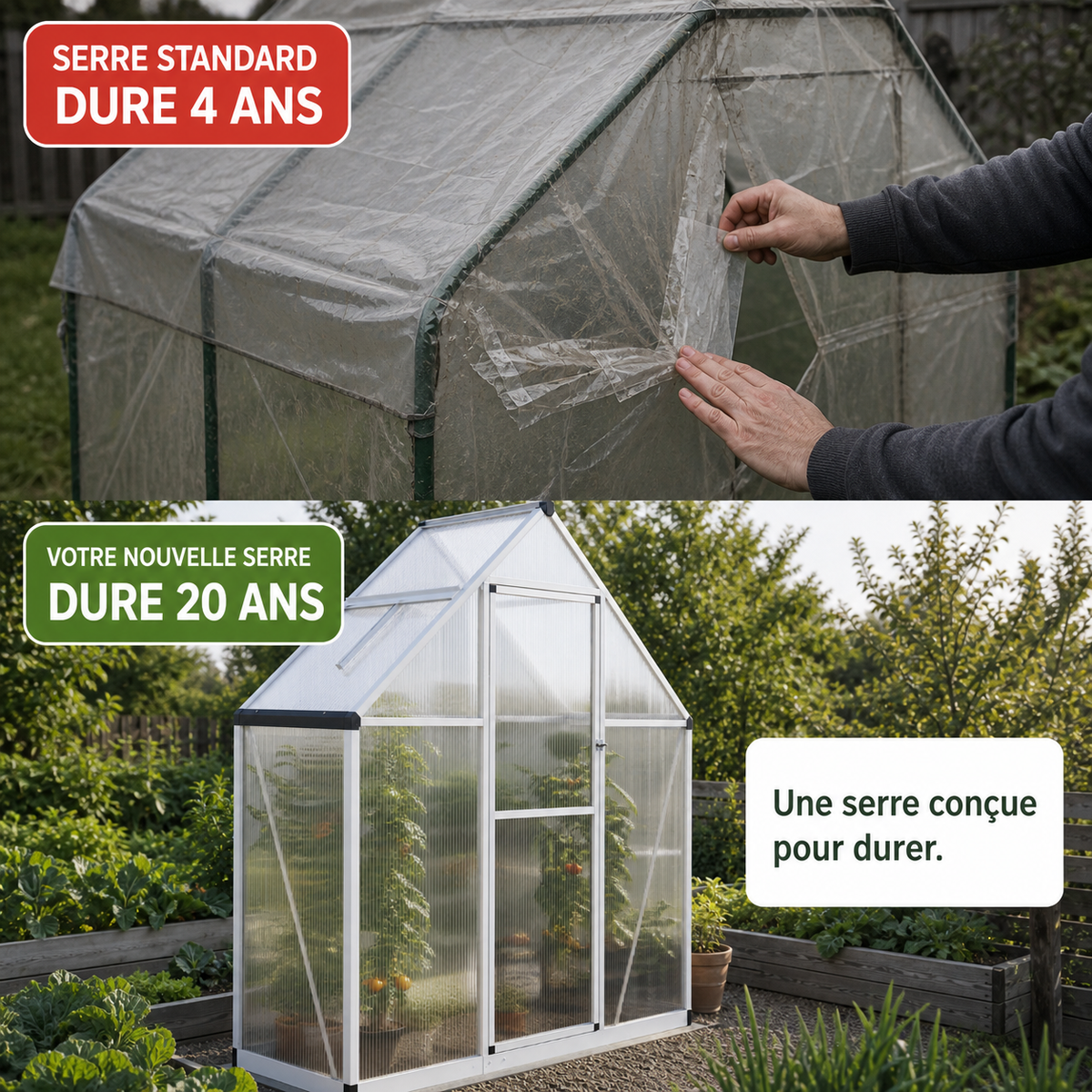 Serre de jardin 169 x 58 x 195 cm en polycarbonate | Atelier Solarya
