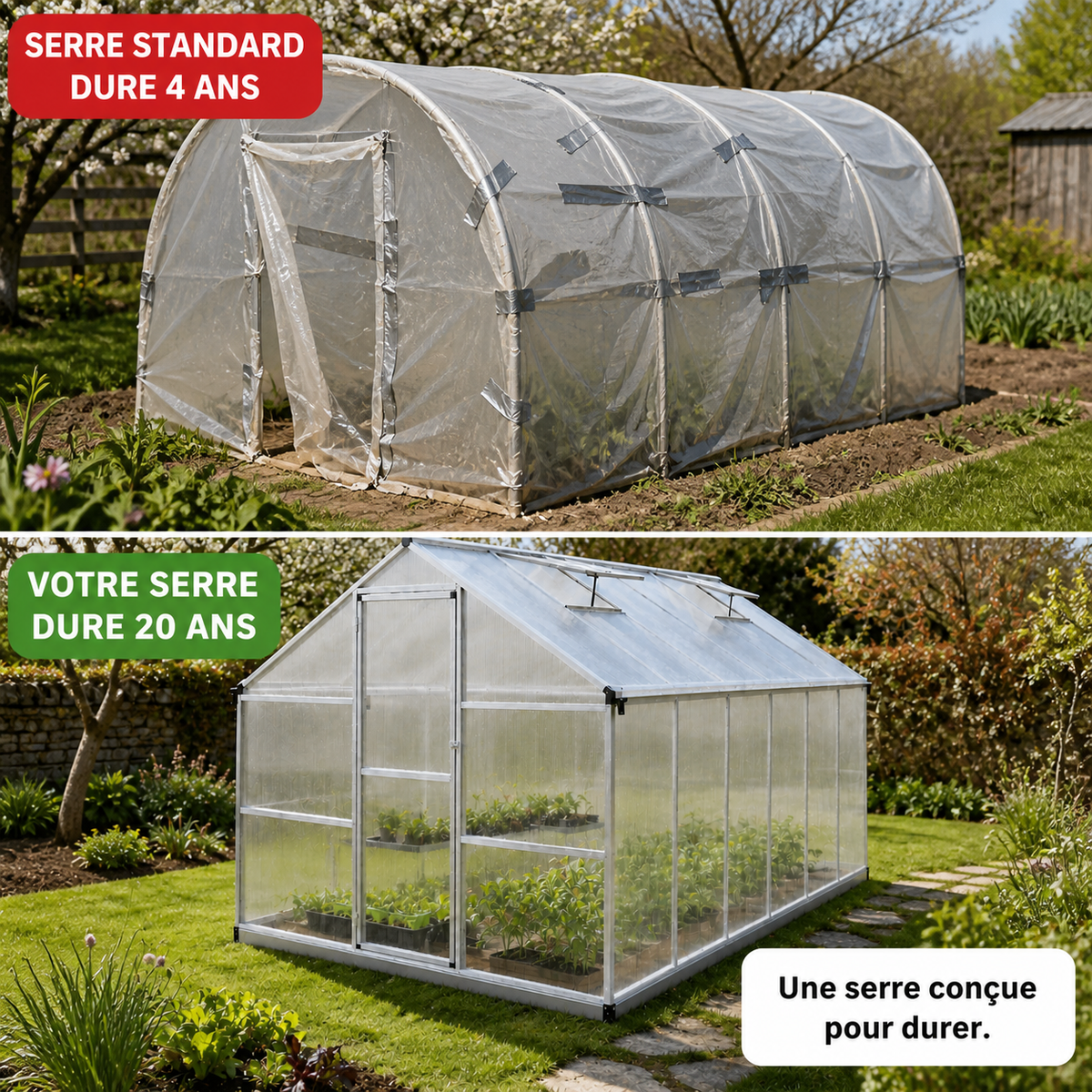 Serre de jardin renforcée 9,03 m² en aluminium | Atelier Solarya