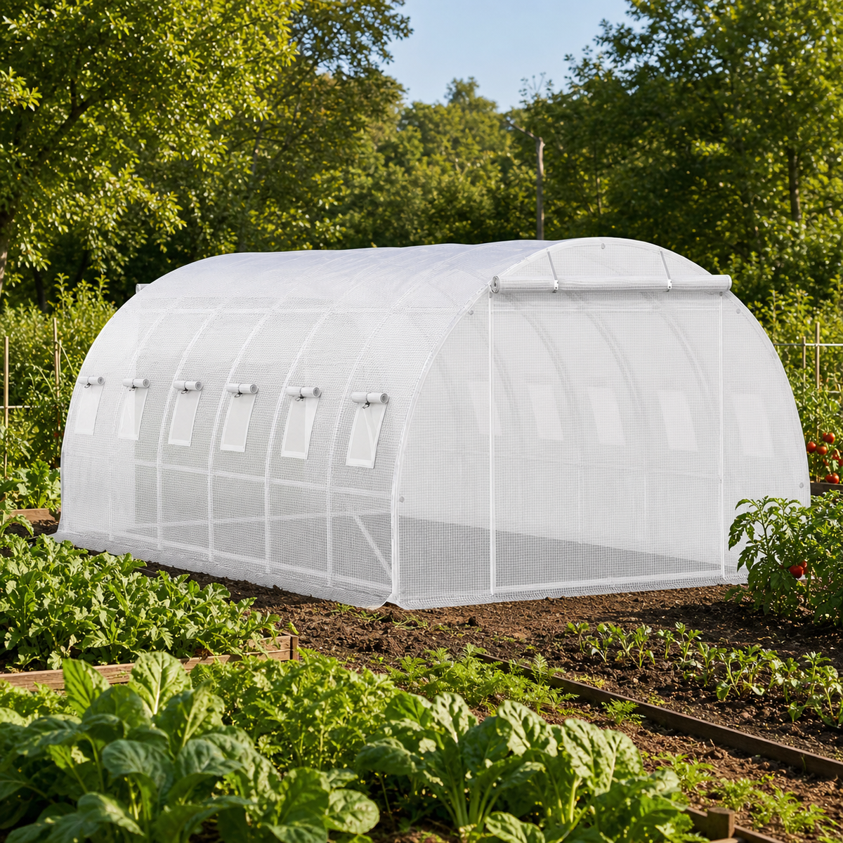 Serre tunnel de jardin 18,3 m² en acier galvanisé | Atelier Solarya