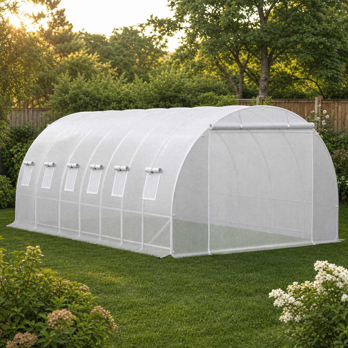 Serre tunnel de jardin 18,3 m² en acier galvanisé | Atelier Solarya
