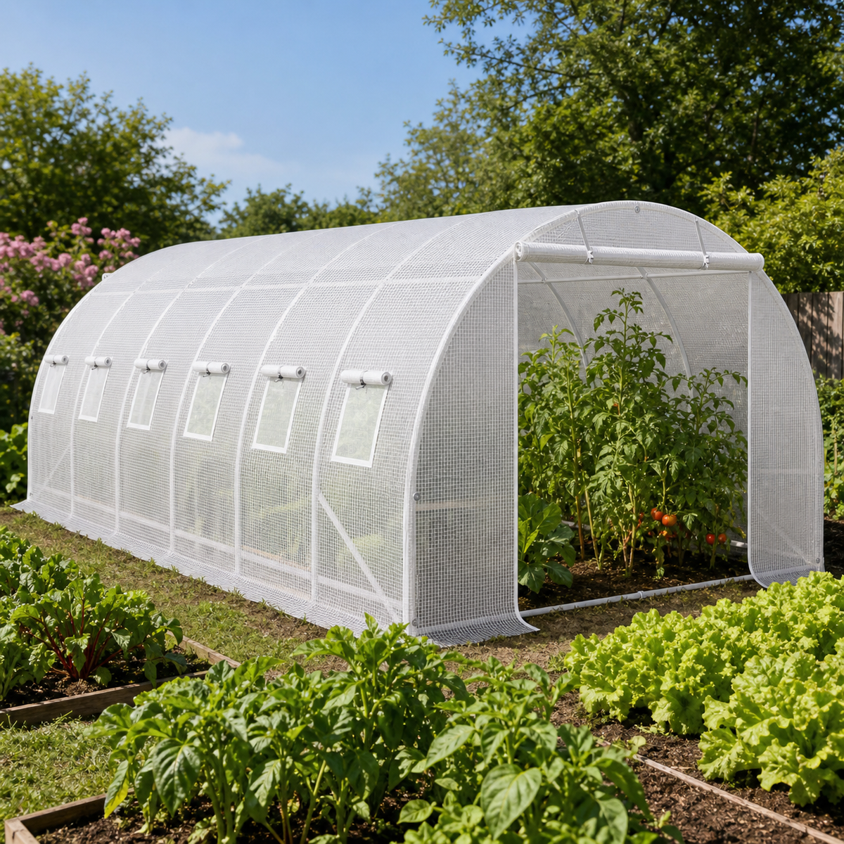 Serre tunnel de jardin 18,3 m² en acier galvanisé | Atelier Solarya