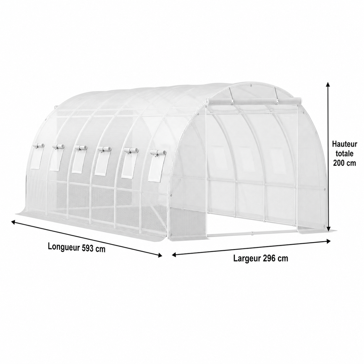 Serre tunnel de jardin 18,3 m² en acier galvanisé | Atelier Solarya