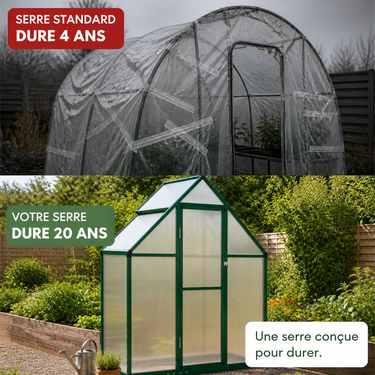 Serre de jardin 169 x 58 x 195 cm en aluminium | Atelier Solarya
