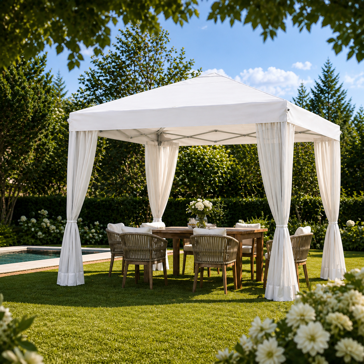 Tonnelle Pliante 3x3m Hauteur Réglable | Élia